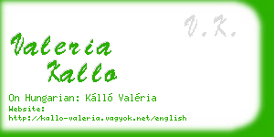 valeria kallo business card